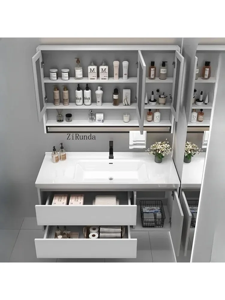 Minimalism Bathroom Cabinets Wall-mounted Fog Removal Smart Mirror Cabinets with Lamp Simple Furniture Arredo Bagno FYBC