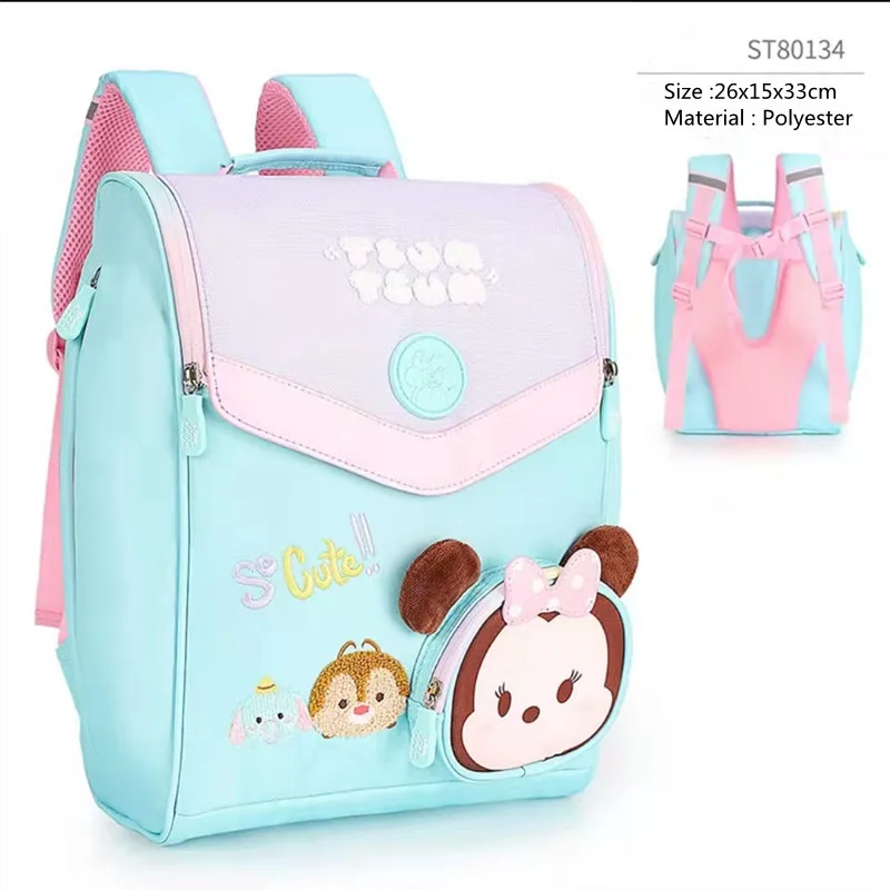2022 Disney Mickey School Bags For Girl Tsum Tsum Primary Student Shoulder Orthopedic Backpack Large Capacity Grade 1-3 Mochilas