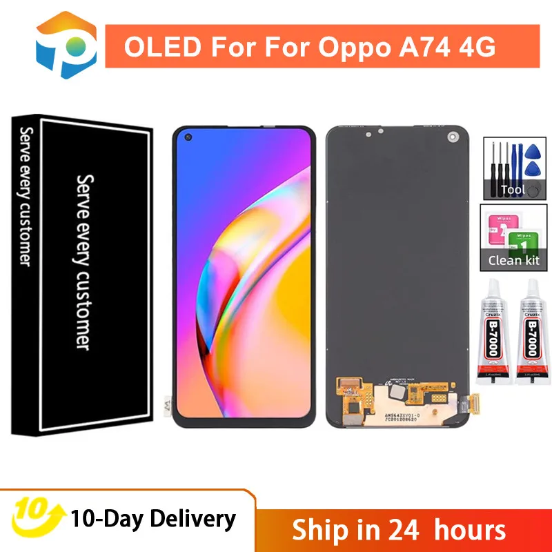 

OLED сменный ЖК-экран и дигитайзер в сборе для OPPO A74 4G ЖК-дисплей без рамки