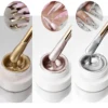 1Box Gold Metallic Painging Gel Nail Polish Super Bright Gold/Silver Mirror Metal Chrome Varnish Drawing French Line Nail Gel*&^ 2