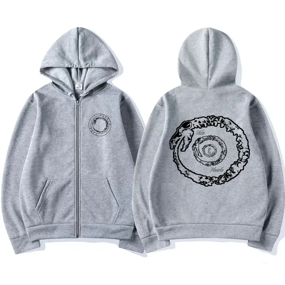Canserbero Vida All We Need Is Love Zipper Hoodie Muerte Cycle of Life Zip Up Jacket Men Women Hip Hop Rock Oversized Sweatshirt