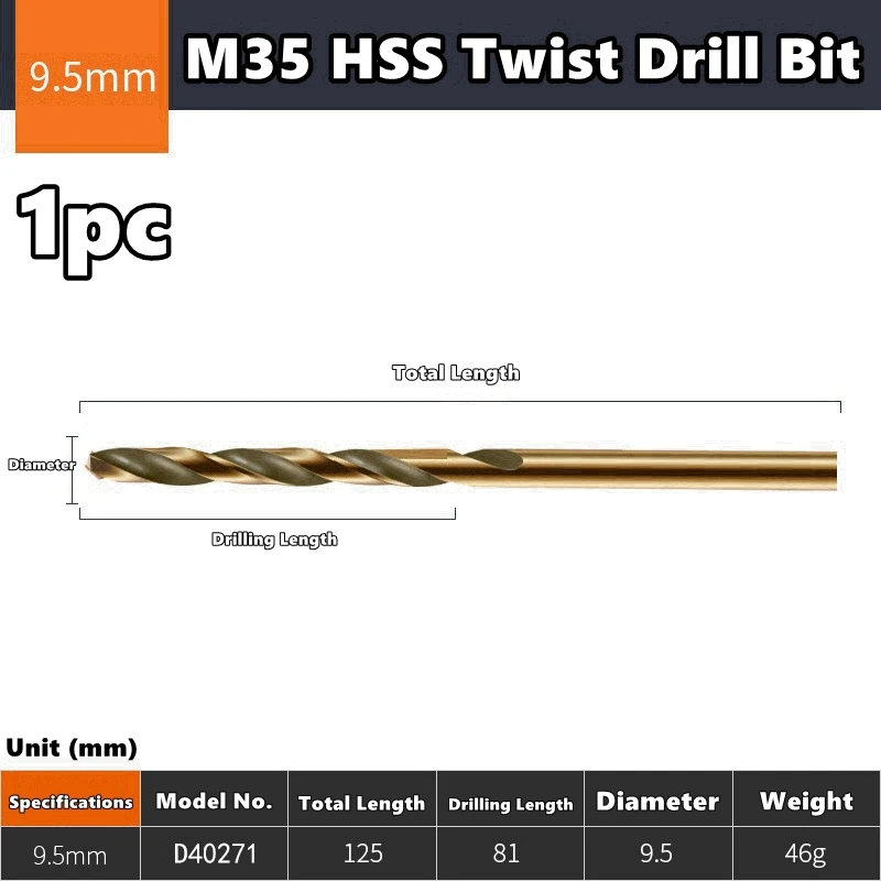1mm-14mm 1pc/10pcs Cobalt Drill Bits For Metal Wood Working M43 HSS Co Steel Straight Shank 1-13mm Tw-ist Drill Bit Metalworking image 16