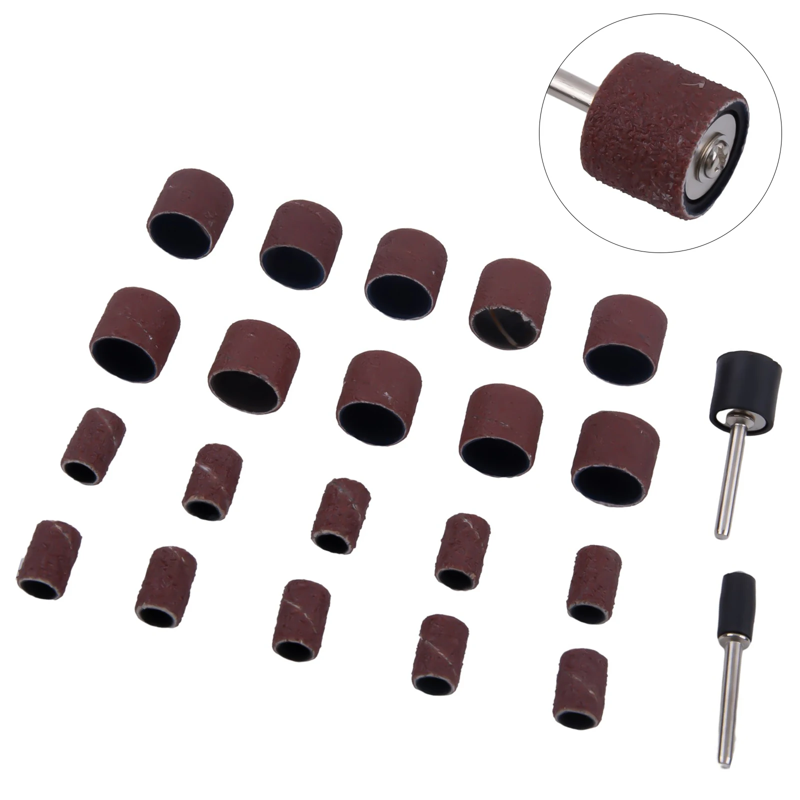 

22 Pcs Sanding Ring With Rod Abrasive Rotary Tool Kit Sanding Drum Grinding Head For Polishing/Metal/Amber/Model/Wood/Sculpture