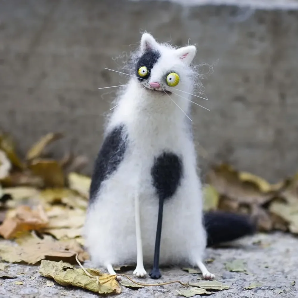 Quirky Handmade Wool Felt Animal Companions - Mini Decor