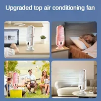 Petit ventilateur à refroidissement par air avec charge USB, 5 vitesses réglables, grande batterie, double moteur, ventilateur de bureau élégant, refroidisseur d'air portable 5