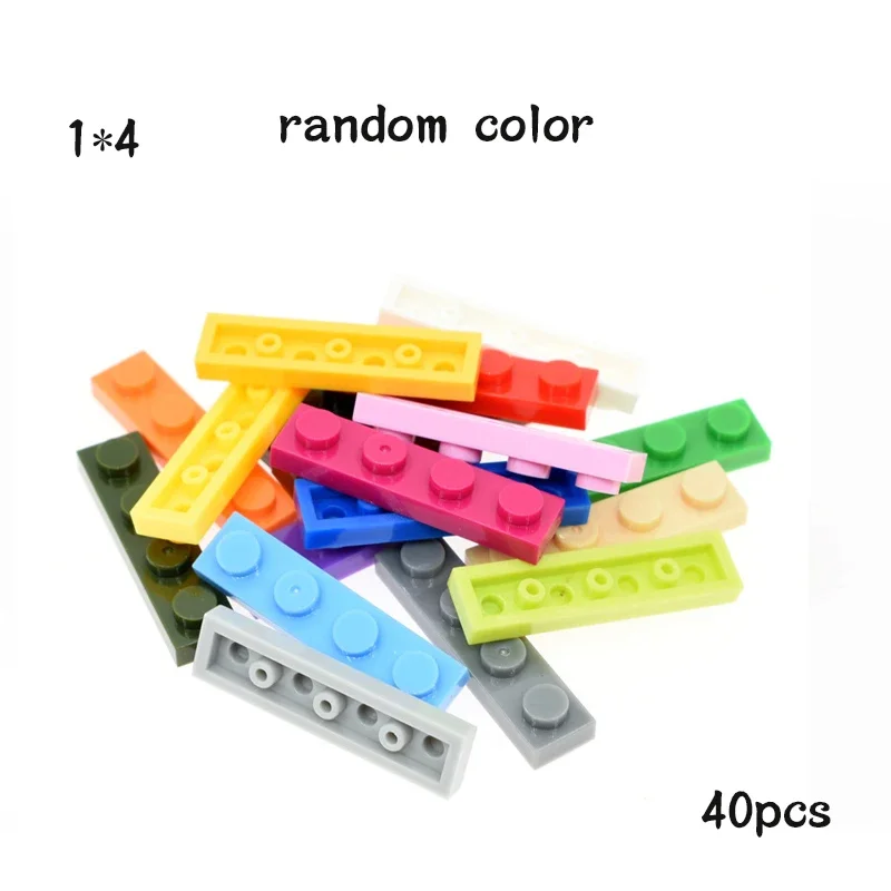 40pcs DIY 빌딩 블록 얇은 인물 벽돌 1x4 도트 교육 크리 에이 티브 크기 어린이를위한 3710 플라스틱 장난감과 호환 가능