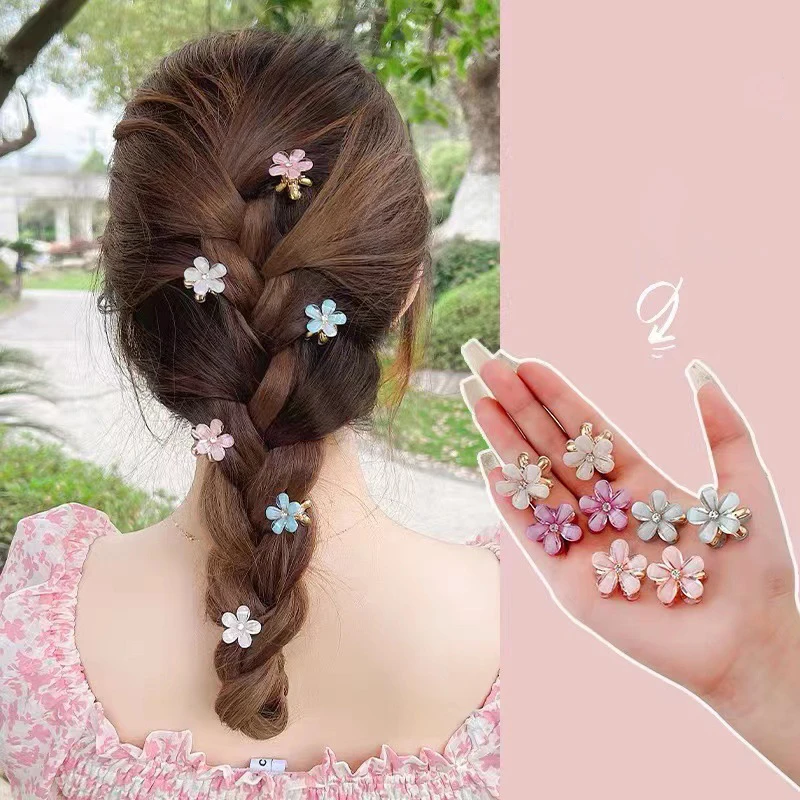 

Mini Hairpin Girl's Grab Clip Transparent Flower Children's Small Clip Headwear Hairpins for girls Hair Womens Accessories 2023