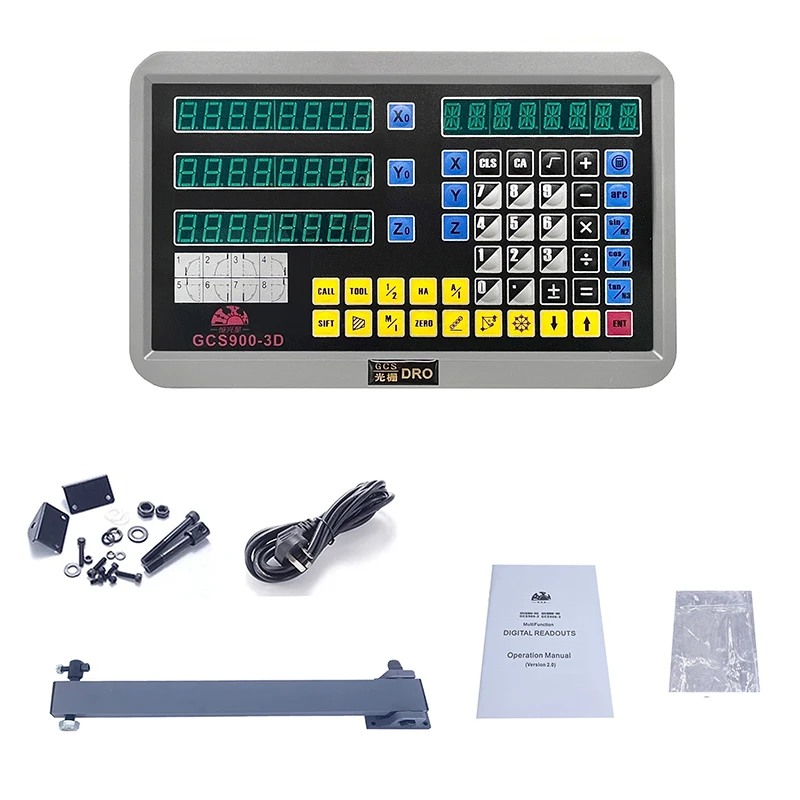 3 Axis Dro Kit GCS900 Digital Readout Lathe Dro Set with 3 Pieces 0-1000mm Linear Scale Encoder Sensor For Milling Lathe Turning