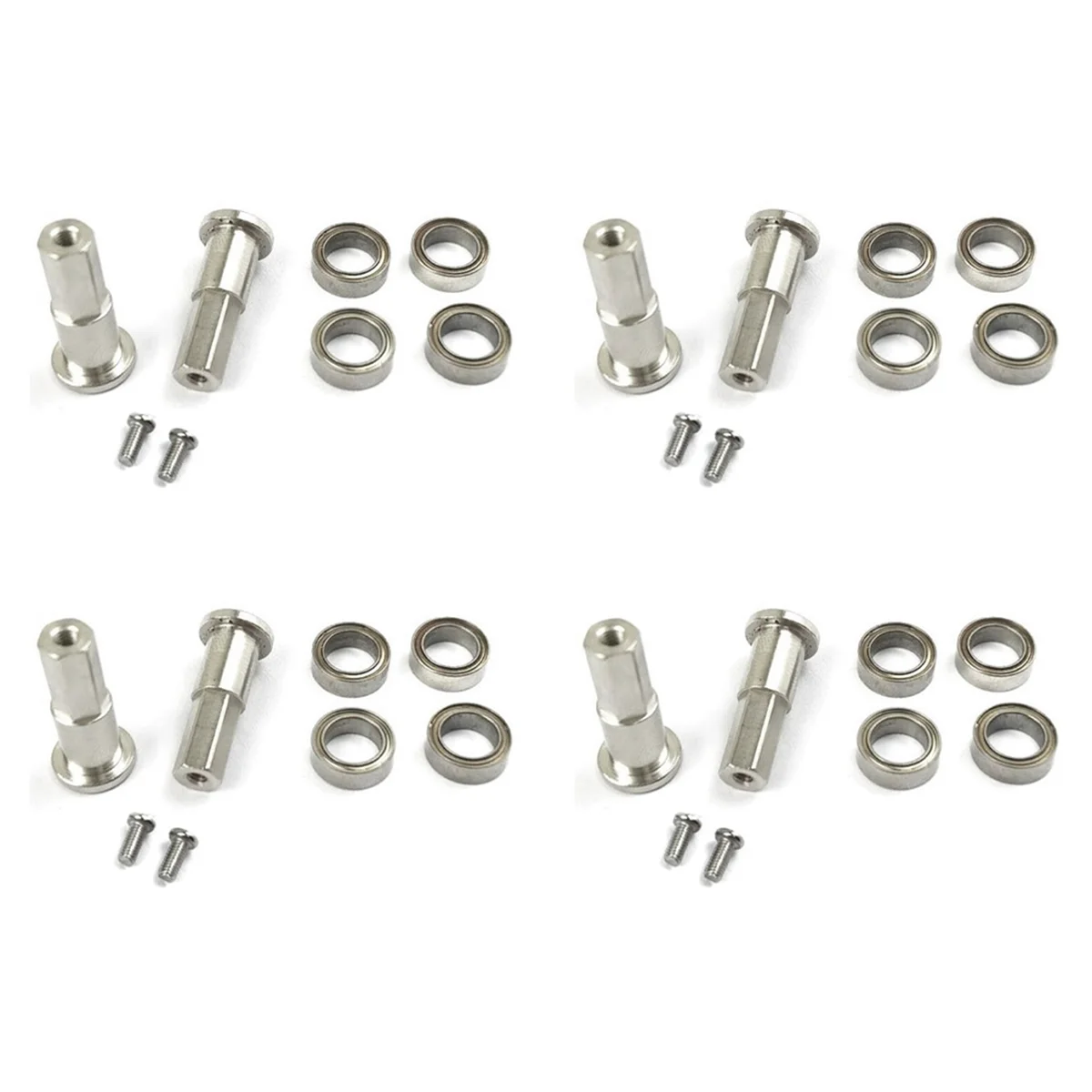 

4set 5mm Metal Combiner Wheel Hub Hex Adapter with Bearing Upgrade Accessories for Wpl D12 1/10 Rc Truck Car Parts