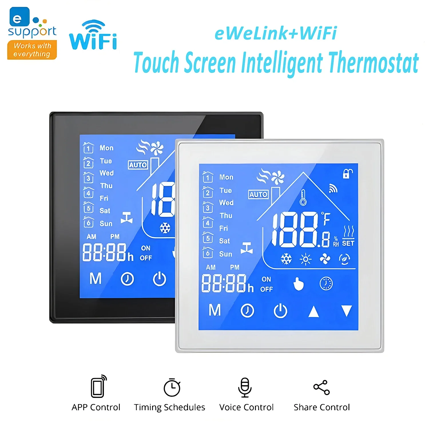 EWeLink WiFi Home สมาร์ทอุณหภูมิเทอร์โมควบคุมสําหรับน้ํา/ไฟฟ้าเครื่องทําความร้อนหม้อต้มแก๊สสนับสนุน Alexa Google Voice Control 1