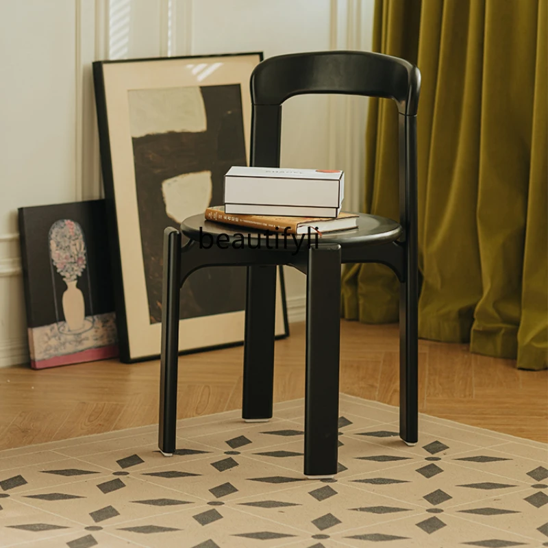 

Обеденный стул средней древности, домашний дизайнерский стул из массива дерева, обеденный стол, стол, стул, кофейня, стул, спинка
