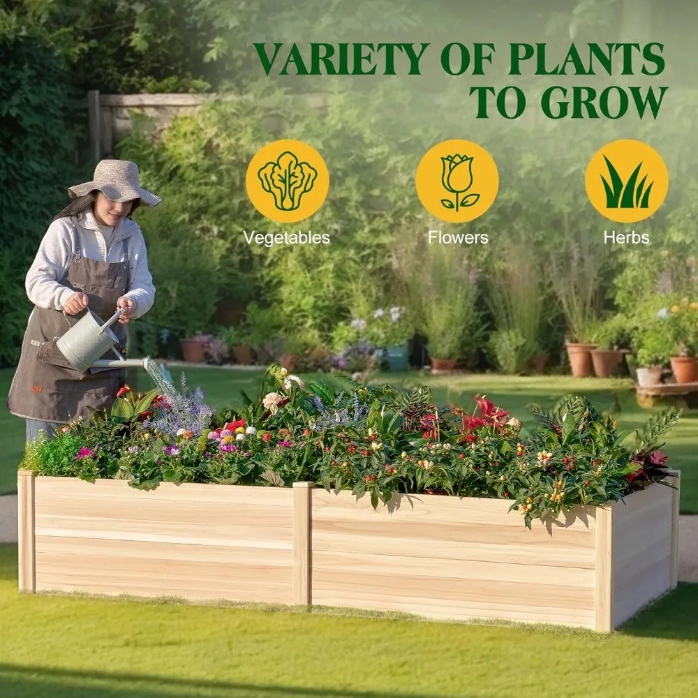 8x4 Ft Wood Raised Garden Bed 6