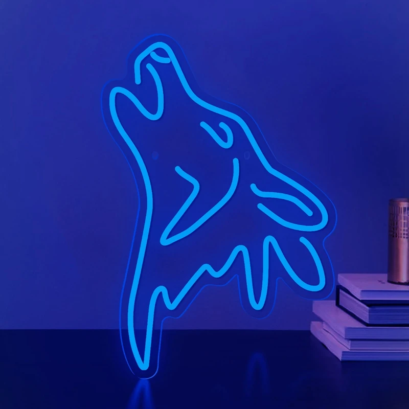 

Wolf Head LED Neon Lighted Sign Acrylic Animals Neon Sign USB for Home Kids Bedroom Gaming Room Wall Art Decor Cartoon LED Signs