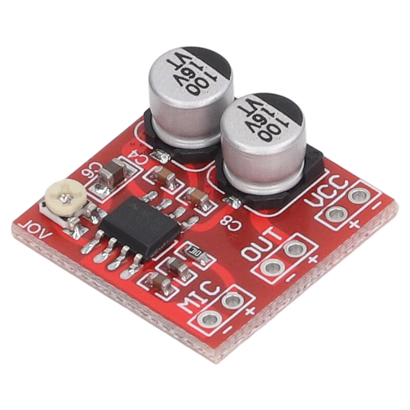DC4V?12V 마이크 증폭기 모듈 일렉트릿 마이크 증폭기 모듈 가변 게인 LM386 20?200x DC4V?12V