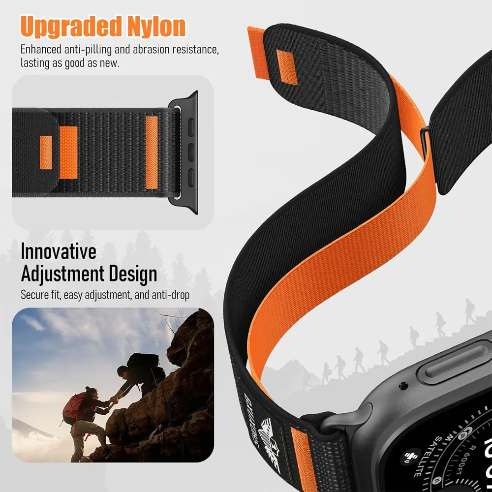 Nylon Sport Loop Strap for Apple Watch - Vibrant and Comfortable Bracelet
