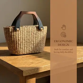 Manici in legno per borse, cinghie quadrate per borse fai da te, parti di ricambio classiche per borse tote, accessori per borse