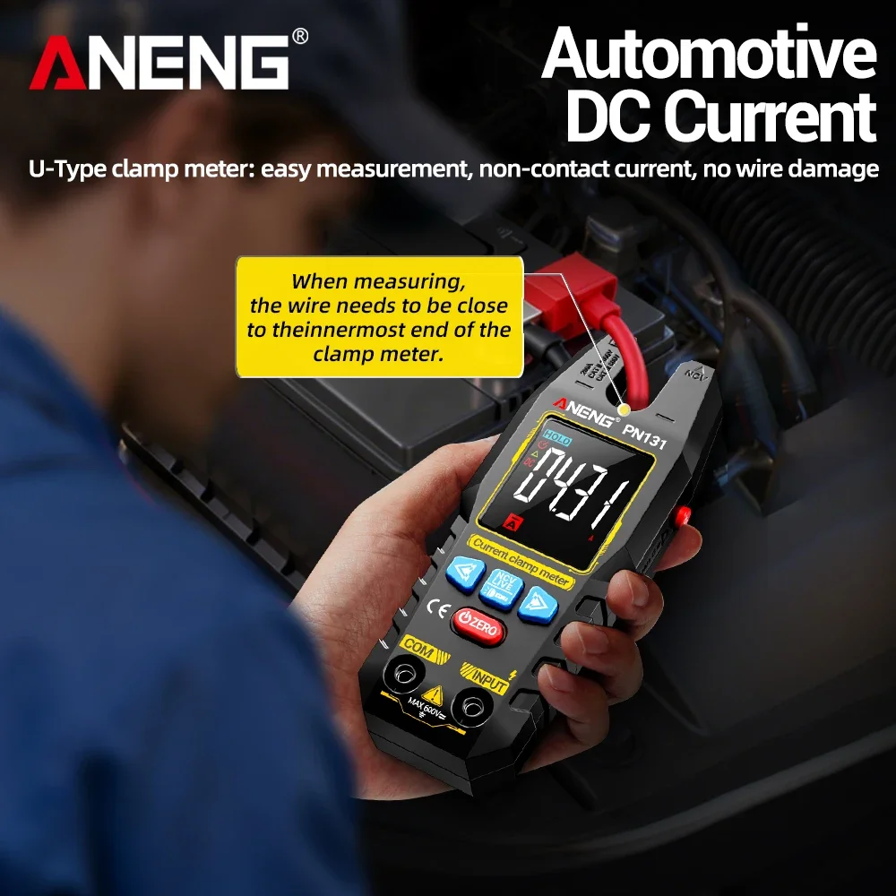 다기능 클램프 미터 200A AC/DC 전류 600V 전압 측정 필수 도구, 전기 기술자 유지보수용 ANENG PN131