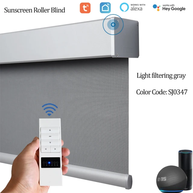 SmartMatters Zigbee Roller Shades ม่านมอเตอร์ไร้สายสําหรับ Windows Wifi Tuya ควบคุมเสียง Alexa Google Home Compatible 1