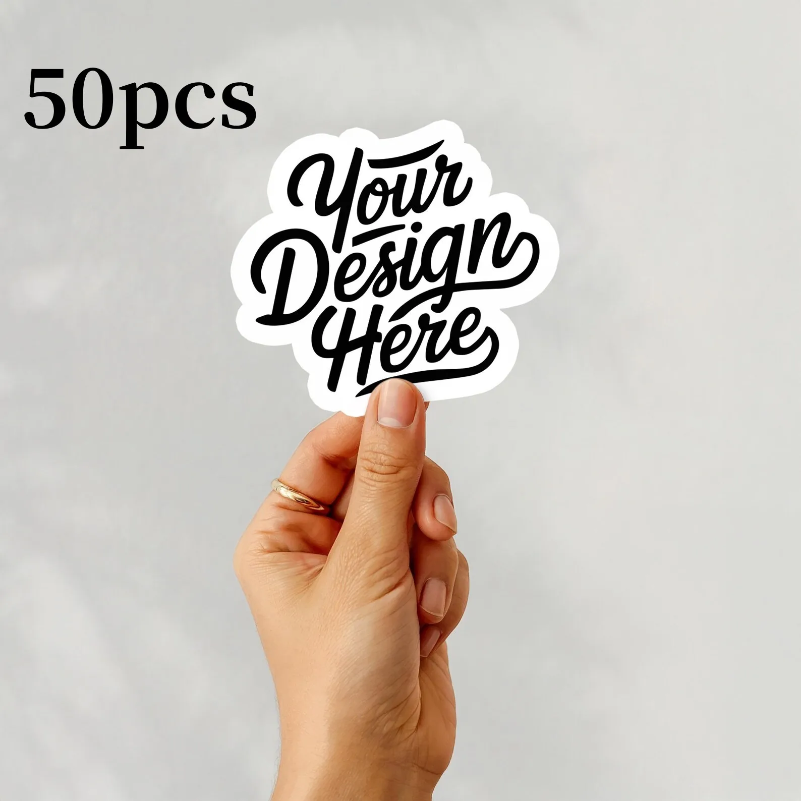 50pcs Custom Stickers Water Resistant Vinyl Die Cutout Logo Design Brand Personalized Package Labels Wedding Decals For Business