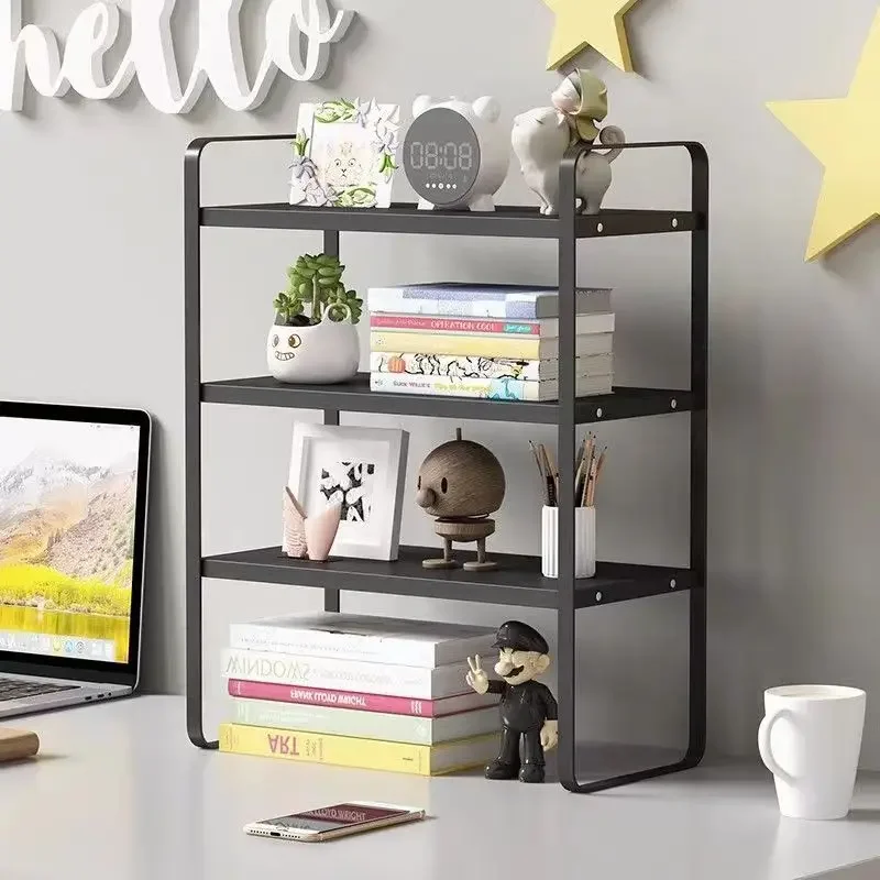 

30/40/50cm 3layers Desktop Storage Rack Iron Crafts Book Desk Shelf Student Dormitory Sorting Rack Office organizer kitchen