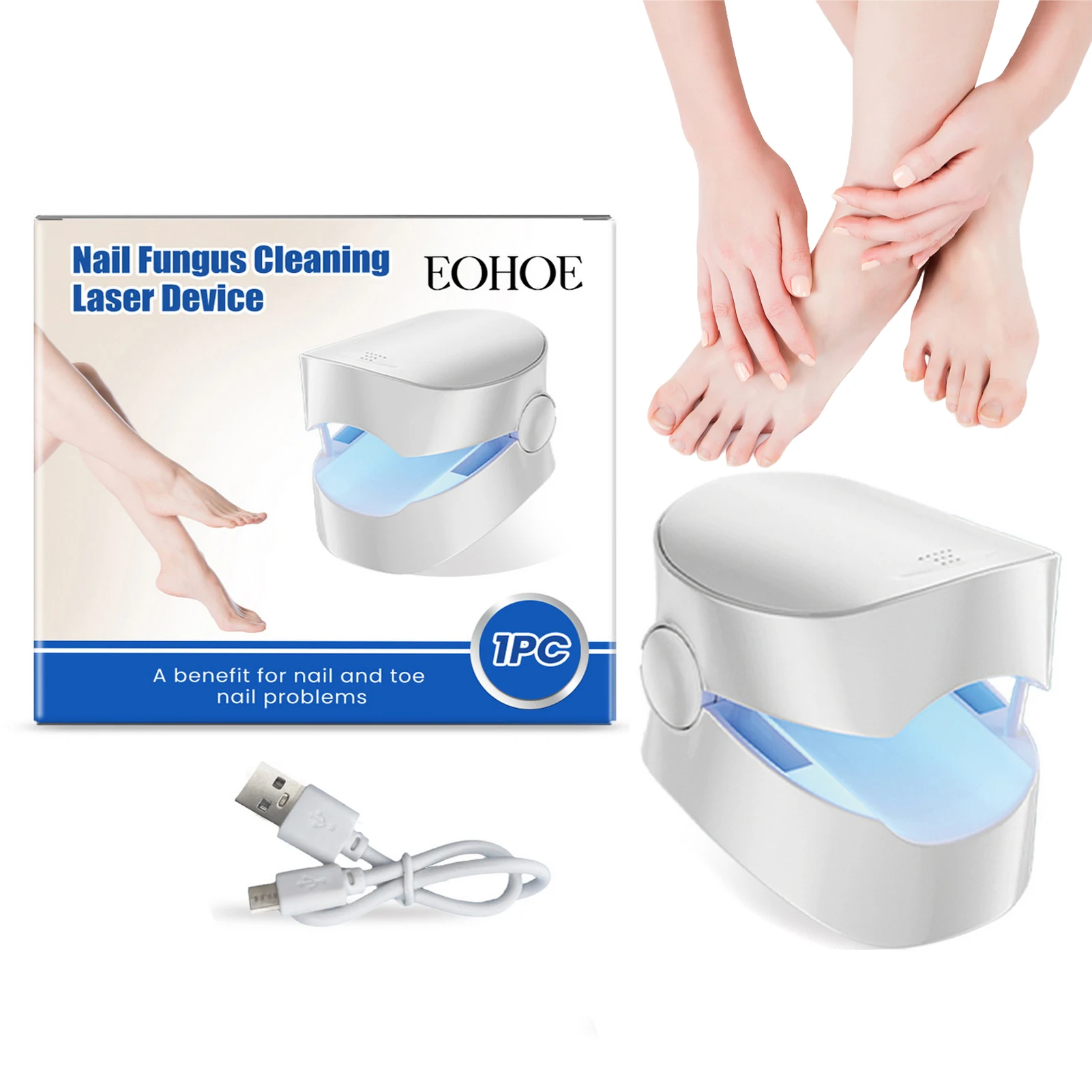 Foot Nail Fungus Remover Device Rechargeable Nail Fungus Cleaning Light Device Thick Toenails Fingernails