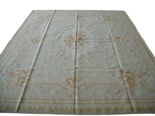 

Free shipping 9'x12' Stunning French style aubusson carpets hand knotted rugs Woolen French Aubusson Rugs