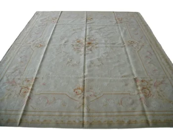 Free shipping  9'x12' Stunning French style aubusson carpets hand knotted rugs Woolen French Aubusson Rugs