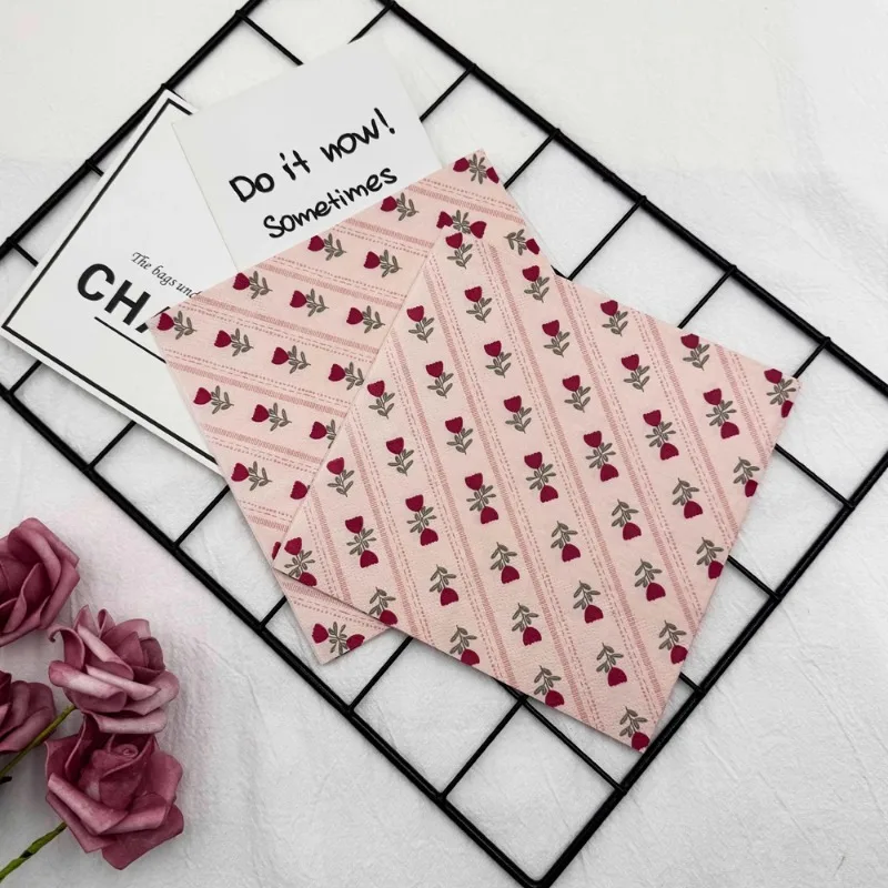 10/20pcs 33cm 2-Ply I Love You Rose Printed Napkins Wedding Proposal Colorful Paper Cup Flower Folding DIY Decoupage Paper