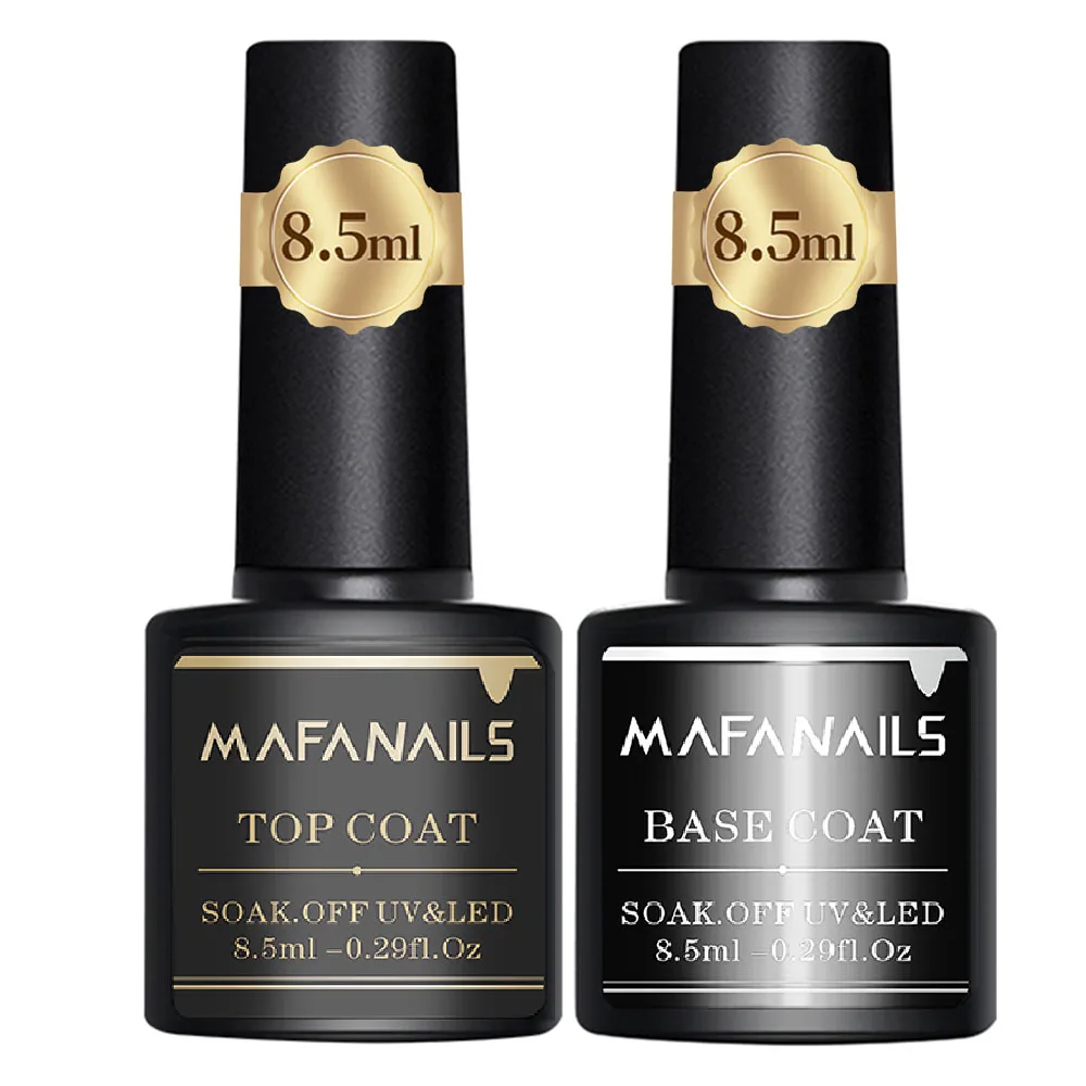 2PCS 17ML Acrylic No-acid Primer Nail Art Set Base Coat And Top Coat Long Lasting Glossy Shine Gel Women Home Use