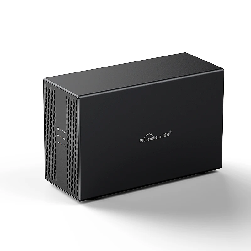 Blueendless Dual Bay RAID hard disk 3.5 USB 3.0 External Type C Dual Hard Drive Enclosure SATA Array box HDD Server Case hdd external hard drive case ssd enclosure hard drive enclosure hard disk case external hard drive box hdd case enclosure hard drive adapter ssd adapter
