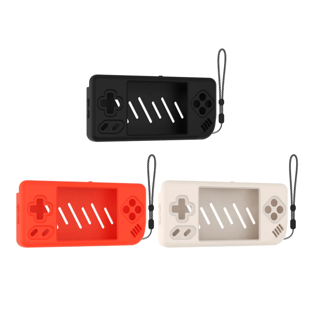Silicone Protective Case Sochkproof Soft Case Cover Anti-Scratch with Lanyard for ANBERNIC RG28XX 2.83inch Handheld Game Console
