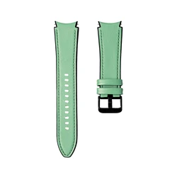Stylish Leather and Silicone Watch Strap - Versatile Sports Band - Watch 5 pro 45 (Pale Green)