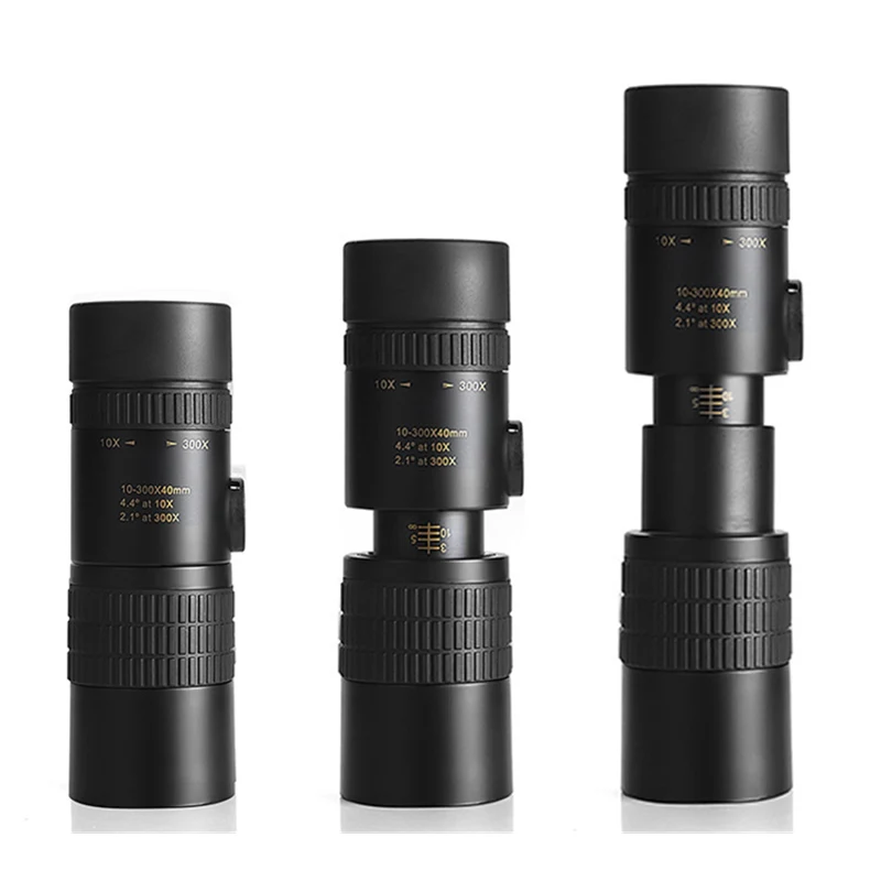 

10-300X40 Zoom Monocular Telescope Zoomable Low Night Vision Professional Monocular Spyglass for Outdoor Activities Sports