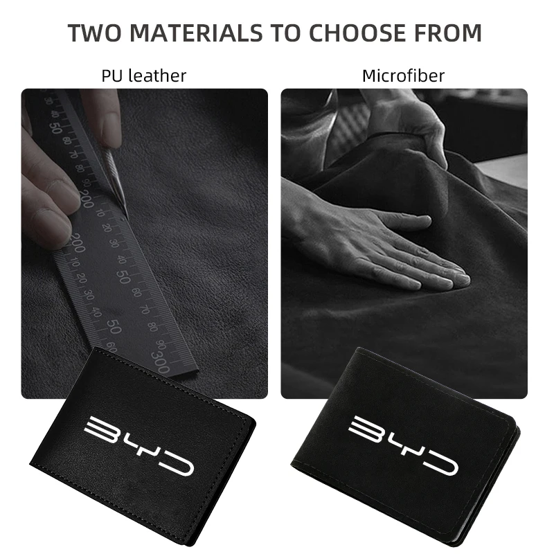 Driver License Cover Auto Suede Anti-Fur Car Driving Documents Case Credit Card Holder For BYD Tang F3 E6 Atto Yuan Plus Song