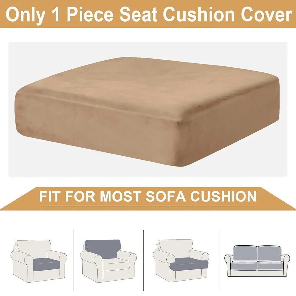 Super Soft Velvet Sectional Couch Covers Stretch Solid Sofa Covers Washable Luxury Chaise Longue Sofa Cushion Slipcover Plush 6