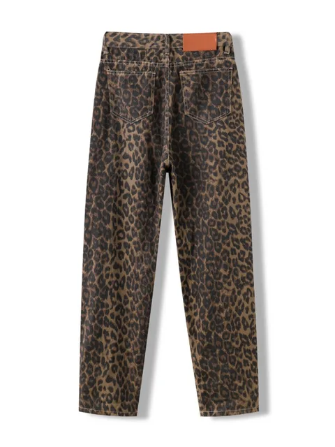 Jean imprimé léopard pour femmes, taille haute, mode rétro Y2k, pantalon en Denim, Hip Hop, jambes droites et larges, Baggy 2