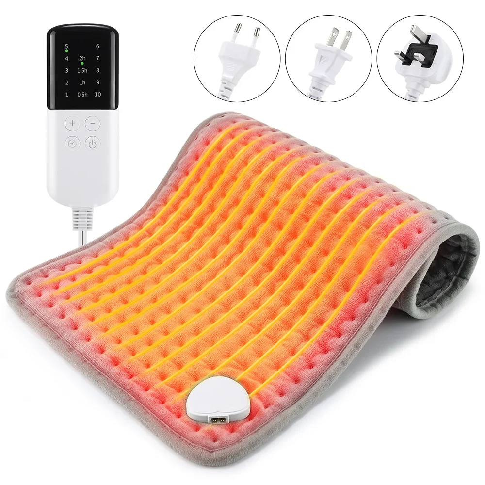 Electric Heating Pad for Back and Legs, 60 x 30cm, 10 Heat Levels