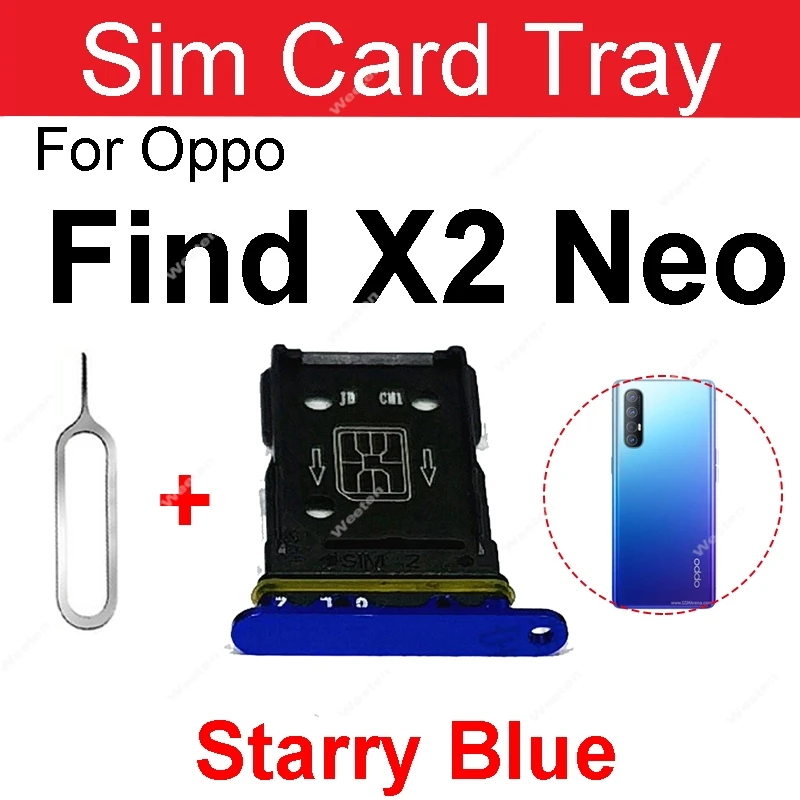 SIM Card Tray For OPPO Find X2 Neo X3 Neo Sim Card Slot Holder Sim