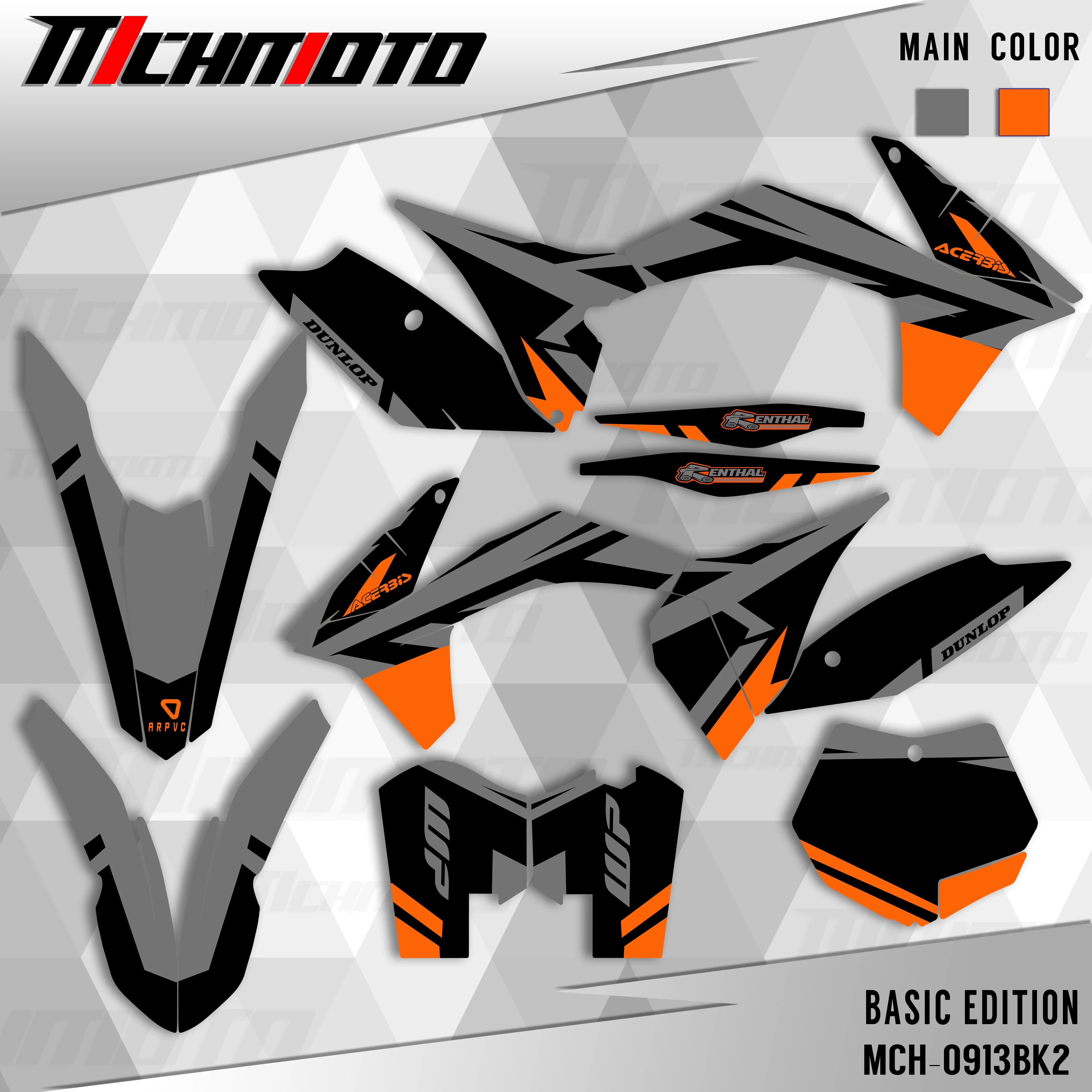 

MCHMFG For KTM SX SXF XC XCF 125 250 300 350 450 2011 2012 Full Graphics Decals Stickers Custom Number Name Stickers