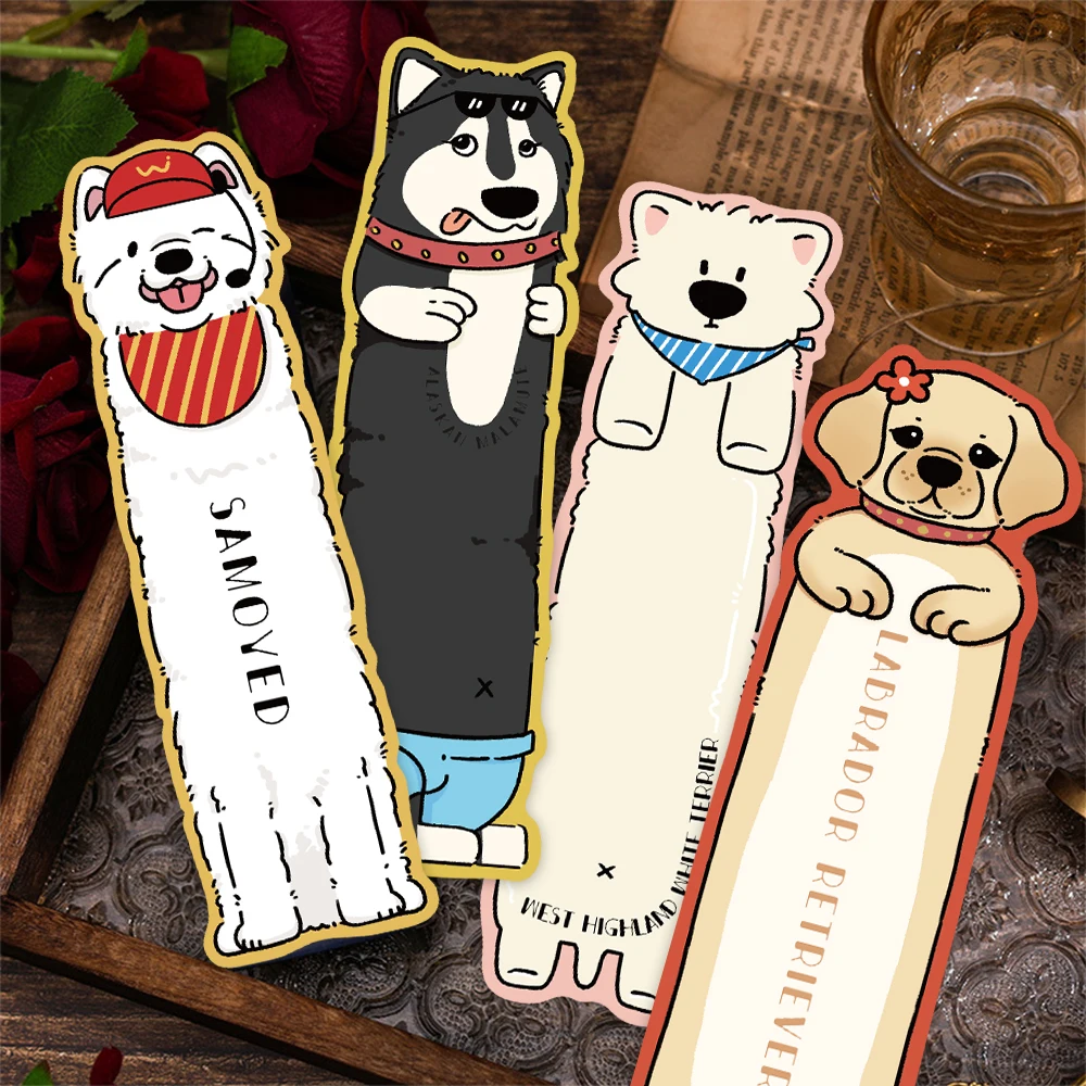 Cute Cartoon Animals Dogs Paper Bookmarks DIY Library Office Books Page Markings 30pcs Students Readers Page Markers Gift