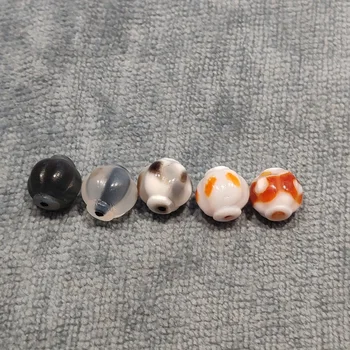 티베트 토템 마노 Dzi 조각 랜턴 모양 천상의 구슬 목걸이 펜던트, DIY 호박 구슬 액세서리, 팩당 100 개