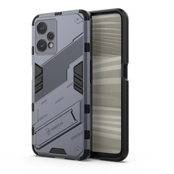 Enhanced Dual - Layer Armor Phone Holder Case with Anti - Knock Protection for Realme 9 Pro Plus (Gray)