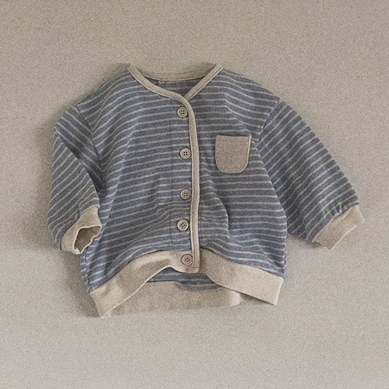 New Baby Casual Striped Cardigan Cotton Children Long Sleeve Jacket For Boys Girls Coat Infant Spring Clothes