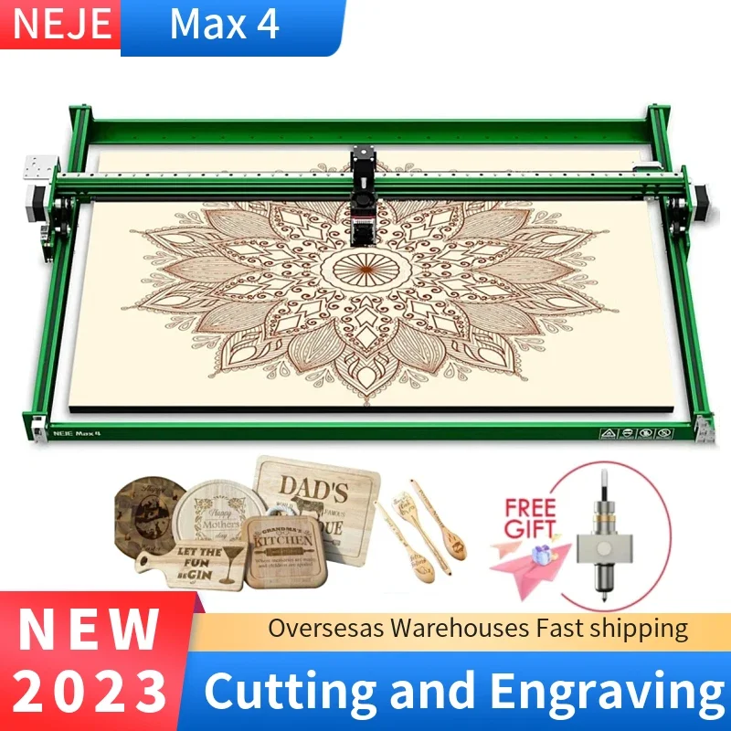 

2023 NEJE Max 4 Laser Engraver & Cutter Machine 4-Axis Industrial Laser Large Working Area 750*460mm CNC DIY Woodworking Tools