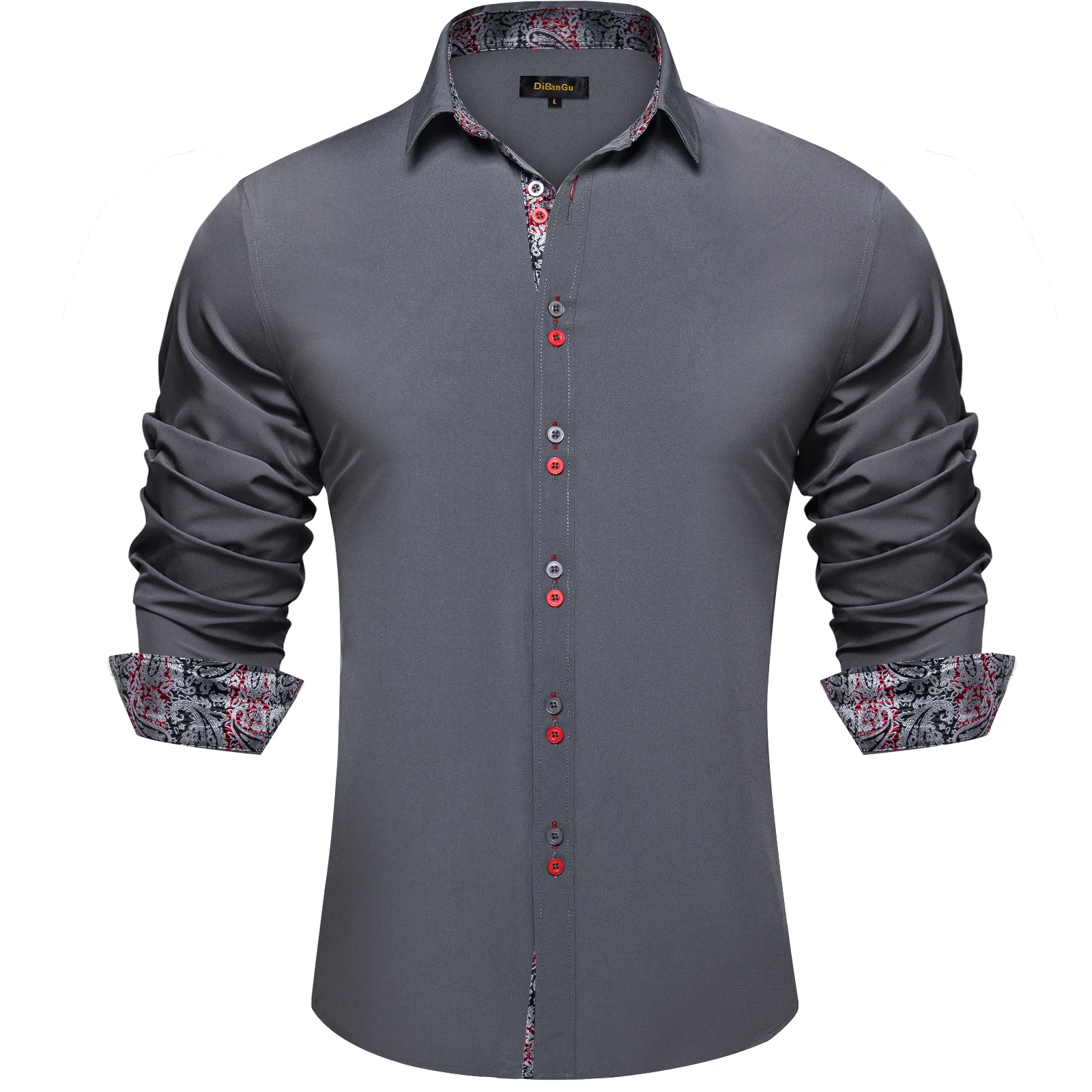 Men Shirts Long Sleeve Solid Paisley Splice Luxury Casual Social Polyester  Cotton Turn Down Collar Dress Shirt Loose Top Clothes - AliExpress 200000343