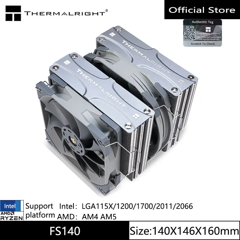 

Охлаждающий радиатор с воздушным охлаждением Thermalright, 5X8mmAGHP3.0, тепловая труба, двойной башенный вентилятор с поддержкой LGA1700/115X/AM4/AM5