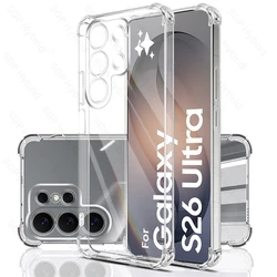 Clear Soft Silicone Shockproof Armor Cover with Anti - Yellowing and Airbag Protection - Samsung S26 Plus (Transparent)
