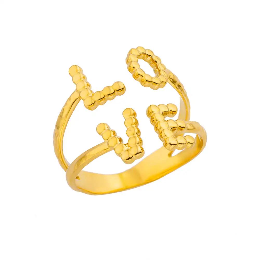 Stainless Steel Ring Gold Plated For Women