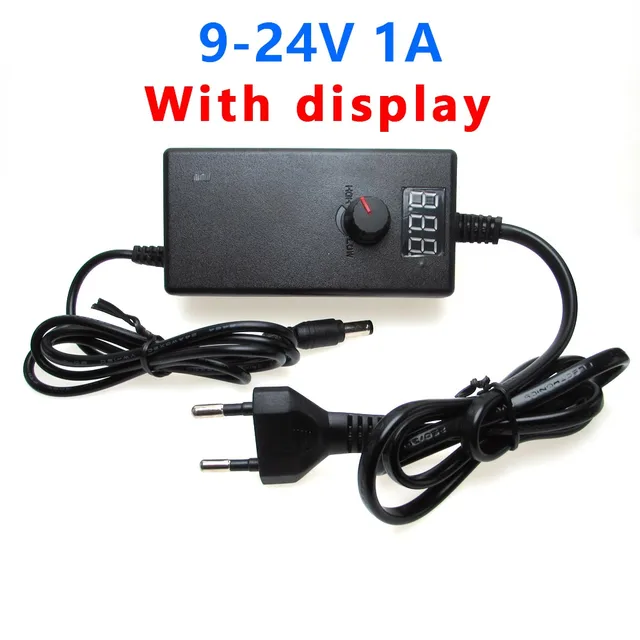 AC DC Power Supply 3V 9V 12V 24V 36V 2A 3A 5A 10A Lighting Transformer 220V To 12V Led Adjustable Power Supply Adapter 12 V Volt 9V-24V 1A Display