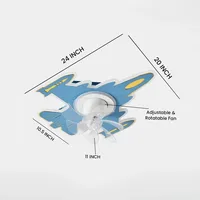 Ventilateur de plafond avec lumière ventilateur de plafond d'avion avec télécommande LED gradation plafonnier lustre éclairage pour chambre d'enfant 6